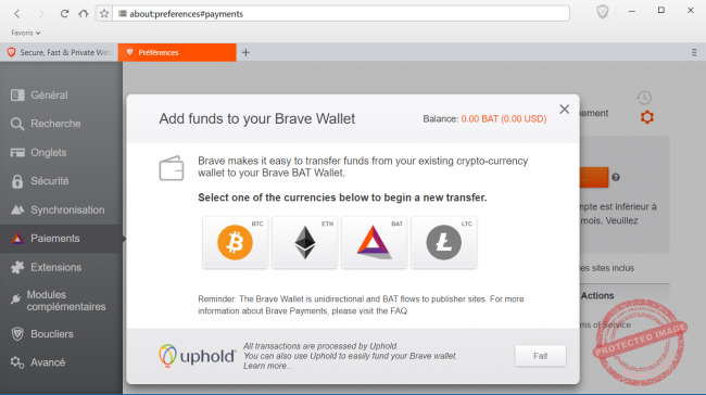 Ajouter des fonds sur son crypto-wallet