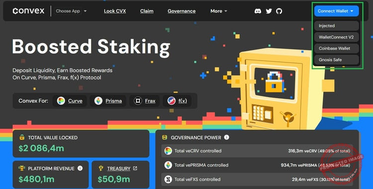 Connectez votre crypto-wallet pour utiliser la plateforme Convex Finance