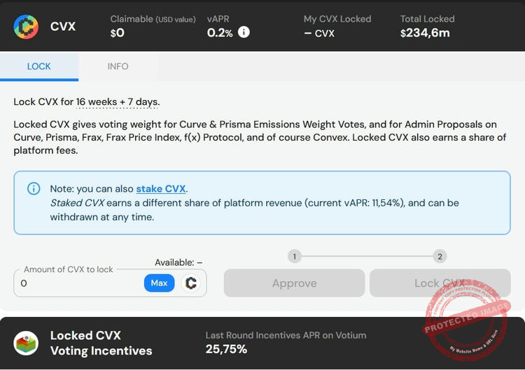 Verrouiller des jetons CVX