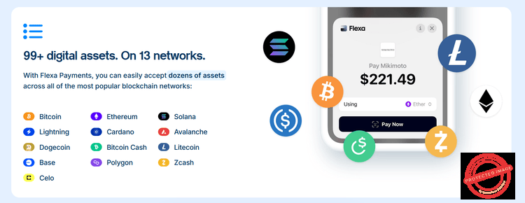 Exemples de jetons de crypto-monnaie acceptés sur le réseau de paiement Flexa