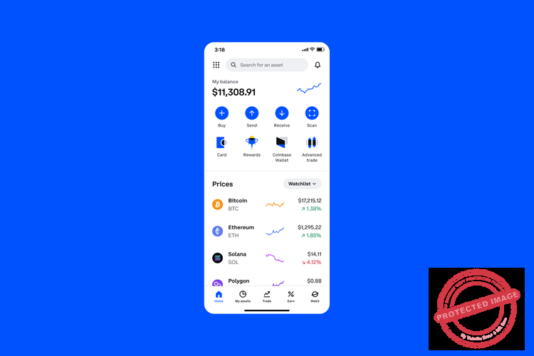 Cliquer sur "Card" pour commander sa carte Coinbase