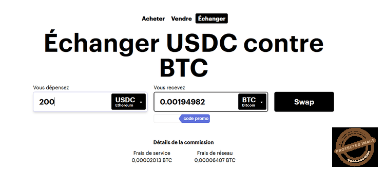 Une interface simple et pratique qui permet aux particuliers d'acheter, de vendre et d'échanger des crypto-monnaies