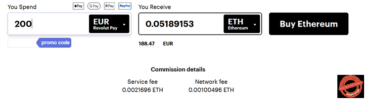 Les frais de transaction chez Paybis