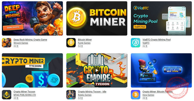 Sur les stores, le minage crypto sur mobile est représenté par une large variété d'apps