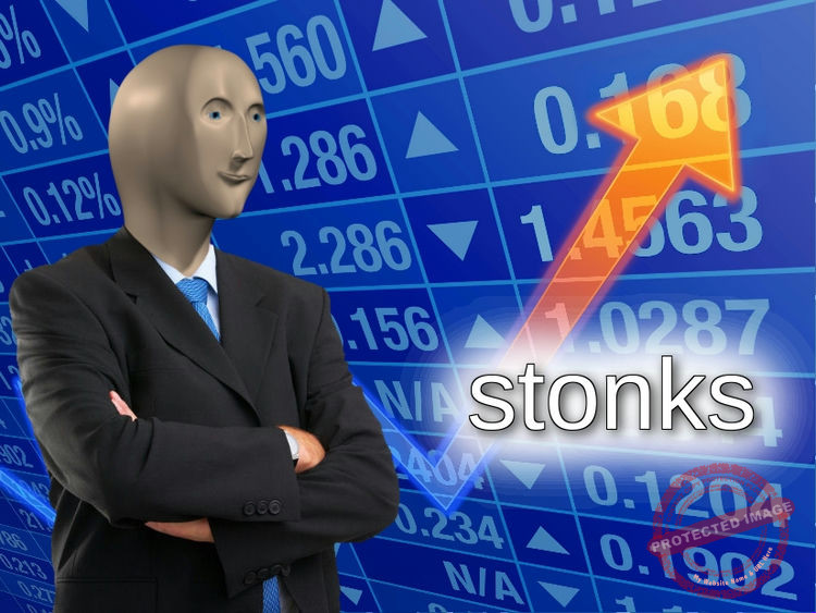 Le mème Stonks : Une satire de la Bourse et de ses travers (Source : imgflip.com)