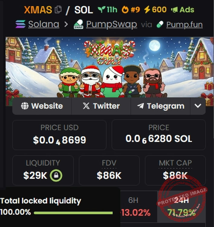 Pool de liquidité verrouillée à 100%